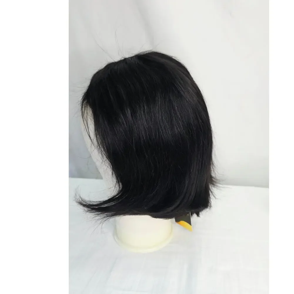 Straight Glueless Bob Wig Human Hair 4x4 Skin-like Lace 10 Inch Color Natural